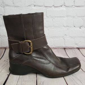 Clarks Brown Leather High Ankle Boots